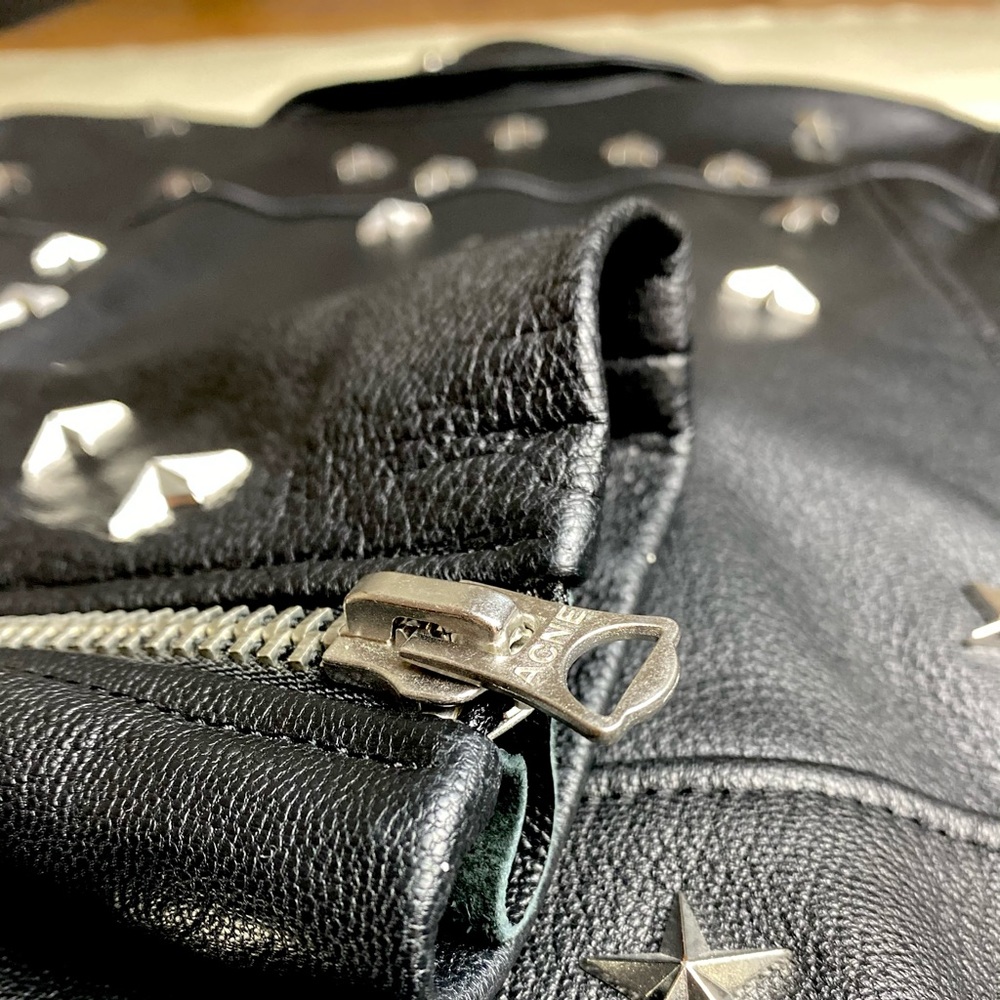 NEW Acne Studios Moto Studded Star Leather Jacket - Picture 8 of 10
